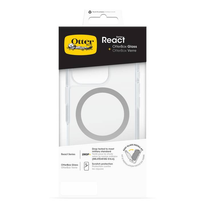 OTTERBOX Kit de protection MagSafe React (iPhone 16 Pro, Transparent)