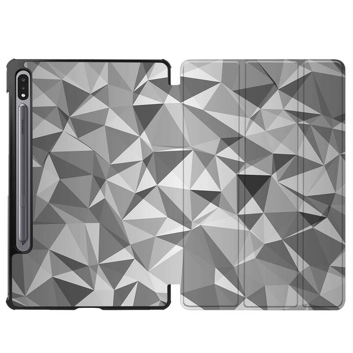 EG coque pour Samsung Galaxy Tab S8+ 12.4" (2022) - gris - géométrique