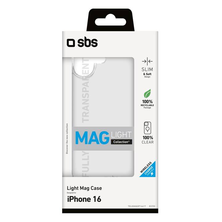 SBS Backcover MagSafe Light (iPhone 16, Transparent)