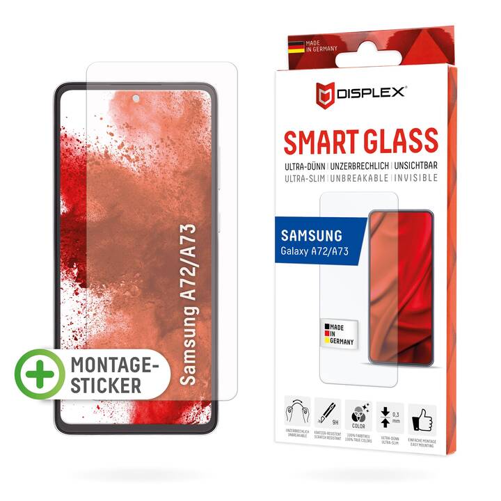 DISPLEX Sfoglio protezione da schermo Smart Glass (Galaxy A72, Galaxy A73 5G, 1 pezzo)