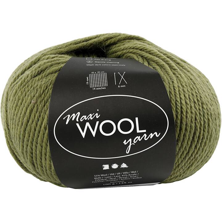 CREATIV COMPANY Wolle (100 g, Olivgrün, Grün)