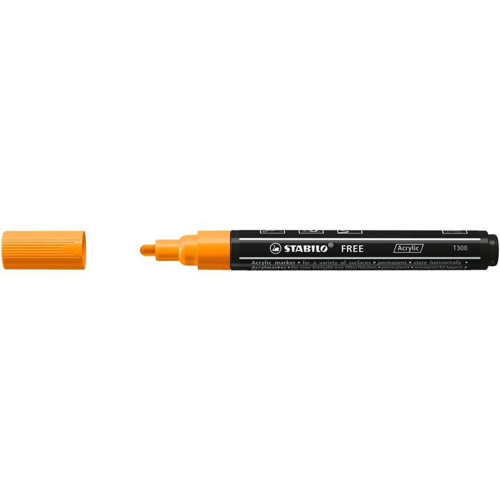 STABILO Marqueur acrylique Free Acrylic T300 (Orange, 1 pièce)