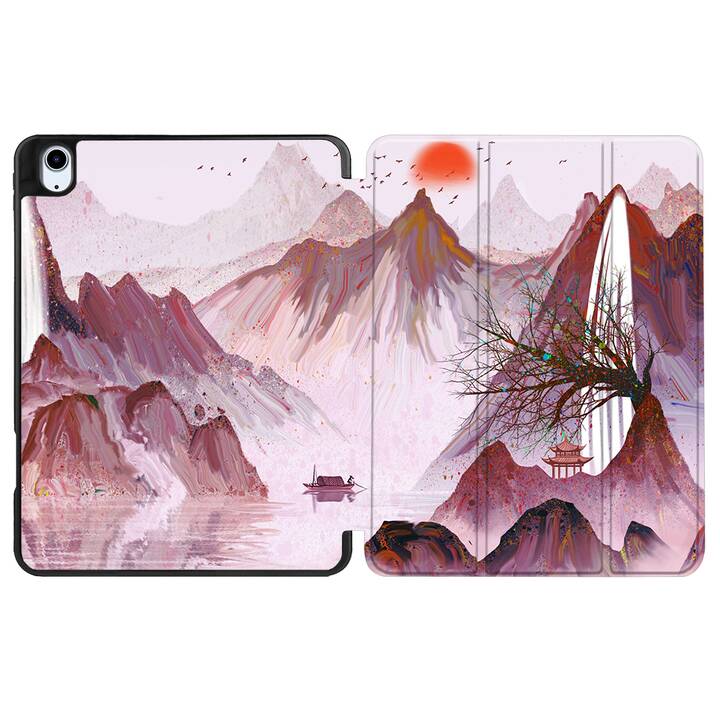 EG coque pour iPad Air 10.9" (2022) 5e génération - rose - peinture de paysage