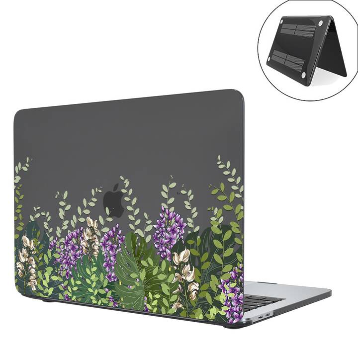 EG coque pour MacBook Air 13" (puce Apple M1) (2020) - vert - fleurs