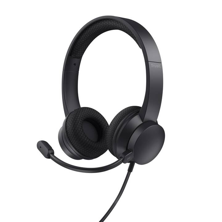 TRUST Office Headset HS-260 (On-Ear, Kabel, Schwarz)