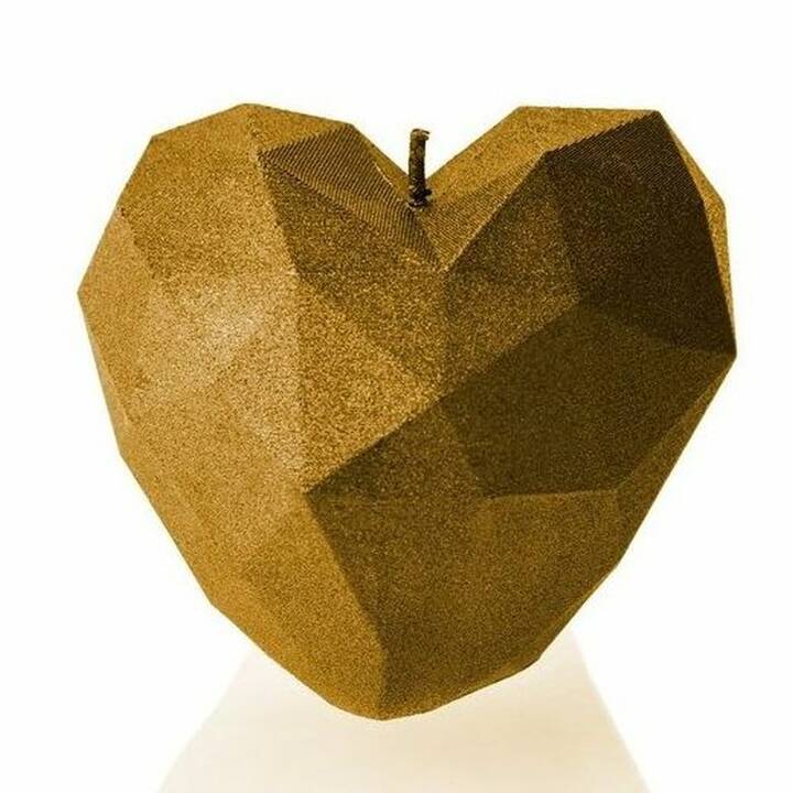 CANDELLANA Bougie à motifs Origami (Amour, Doré)