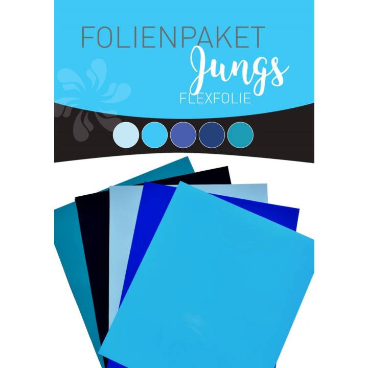 STAHLS Bügelfolie Flex Jungs (30 cm x 25 cm, Dunkelblau, Hellblau, Blau)