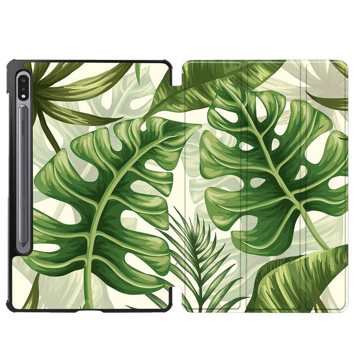 EG coque pour Samsung Galaxy Tab S8+ 12.4" (2022) - vert - plantes