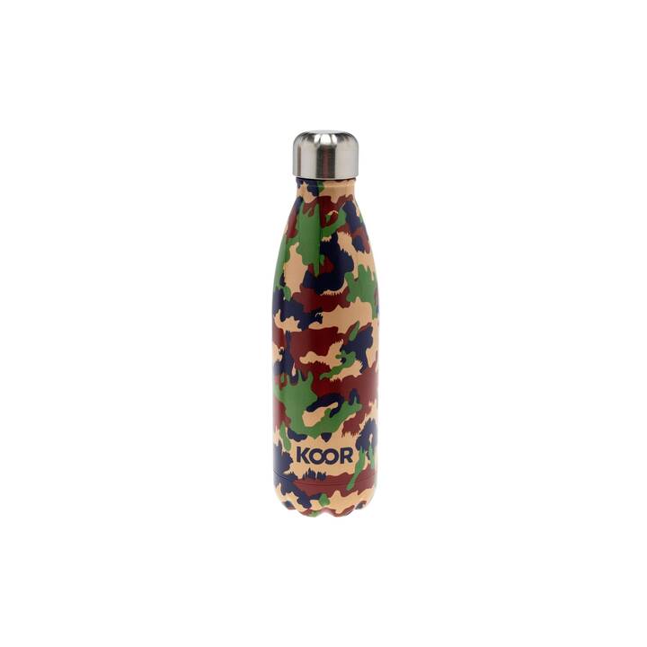 KOOR Gourde isotherme Camouflage (0.5 l, Caramel, Multicolore)