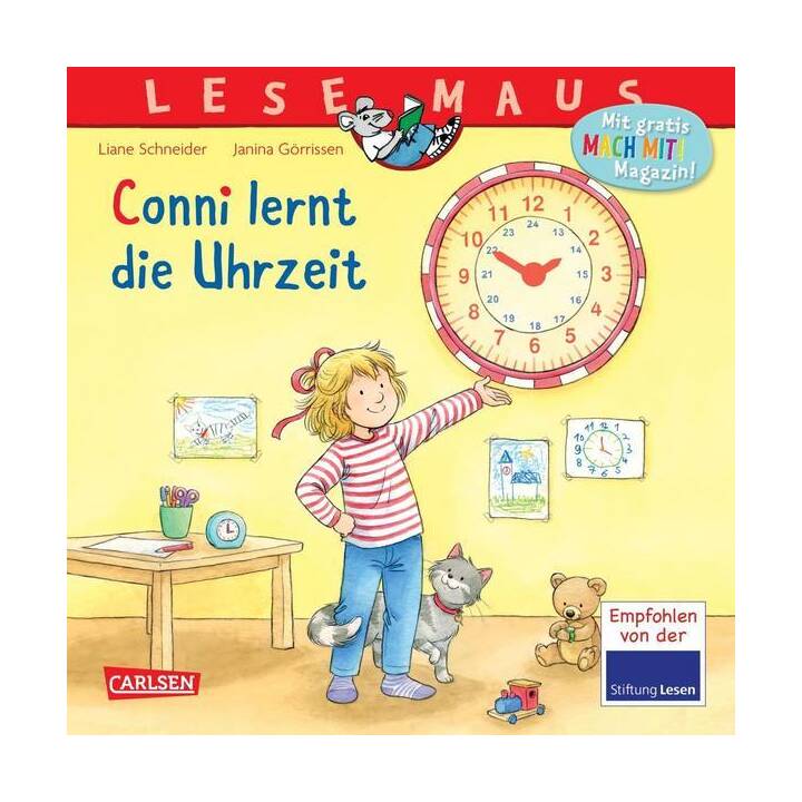 LESEMAUS 190: Conni lernt die Uhrzeit