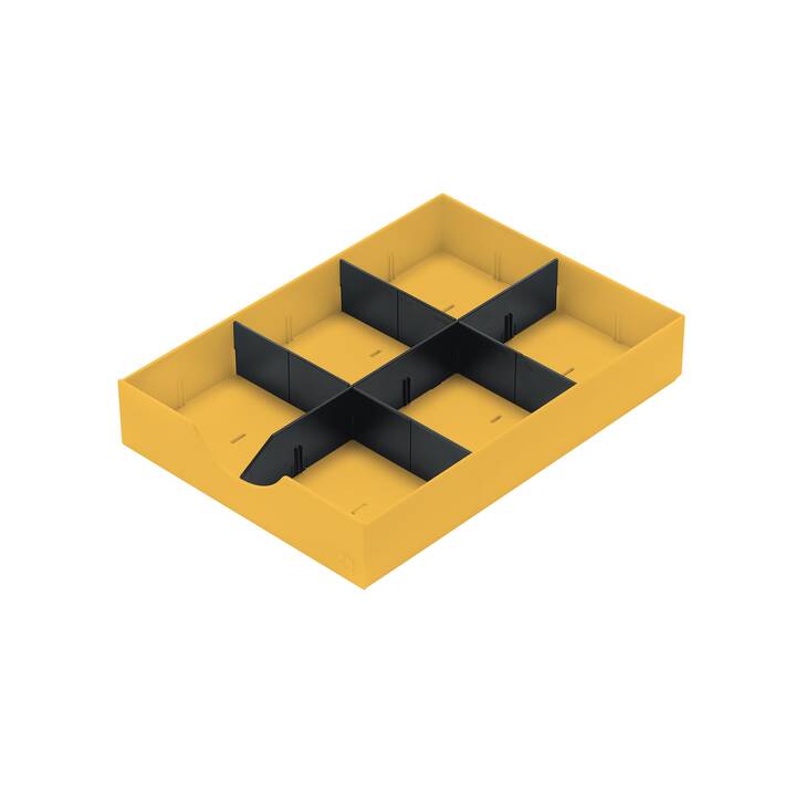 STYRO Büroschubladenbox (23 cm  x 32 cm  x 5.3 cm, Gelb, Schwarz)