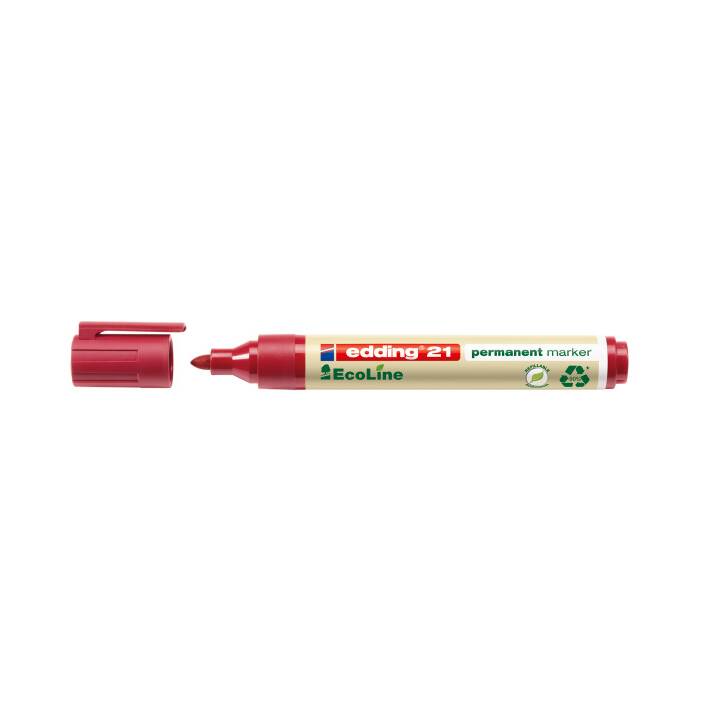 EDDING Marqueur permanent 21 EcoLine (Rouge, 1 pièce)