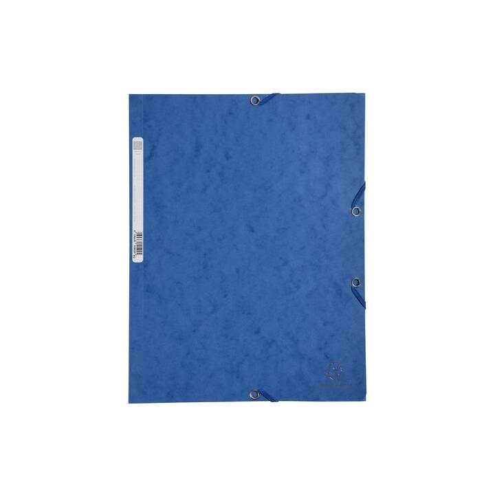 EXACOMPTA Cartellina con elastico (Blu, Blu chiaro, Turchese, A4, 3 pezzo)
