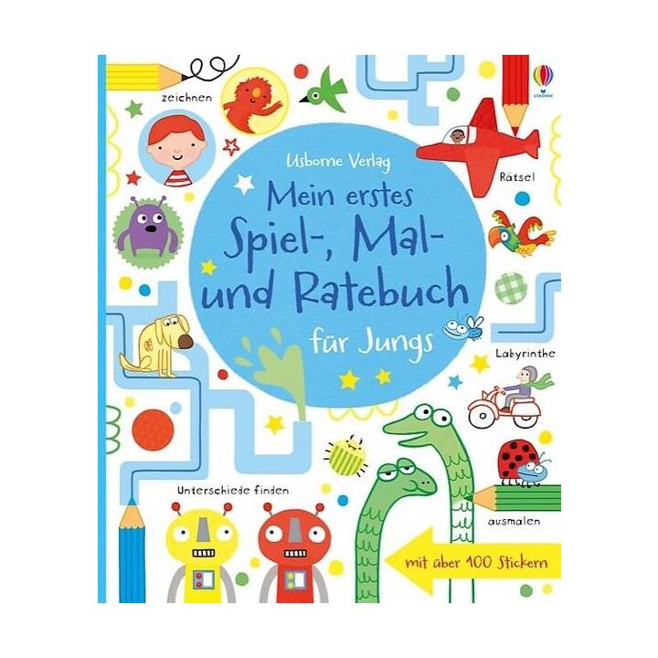 Mein erstes Spiel-, Mal- und Ratebuch für Jungs