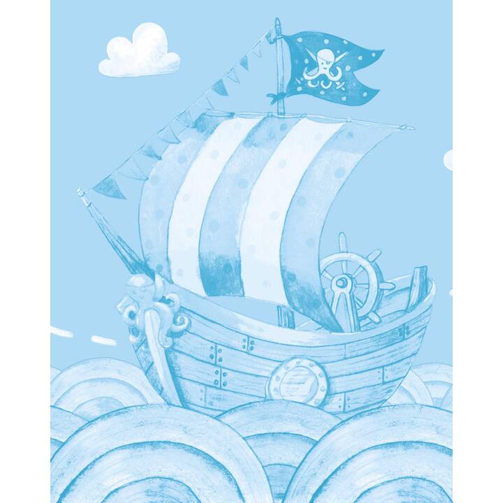 SUSY CARD Nappe Little Pirate (80 cm x 80 cm, Carrée, Bleu clair, Bleu)