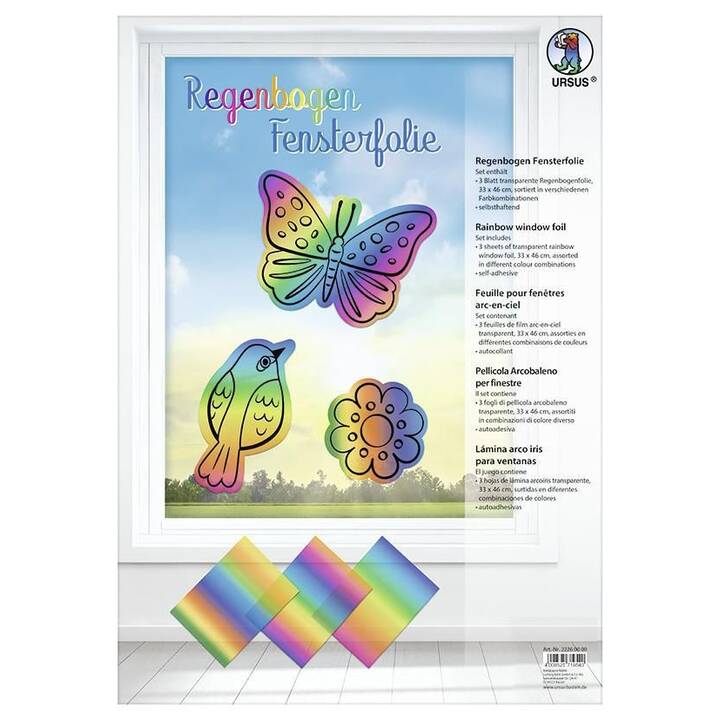 URSUS Feuille de couleur (33 cm x 46 cm, Transparent, Multicolore)