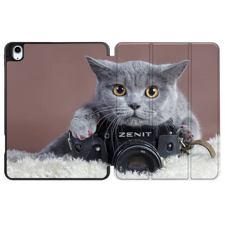 EG coque pour iPad Air 10.9" (2022) 5e génération - marron - chats