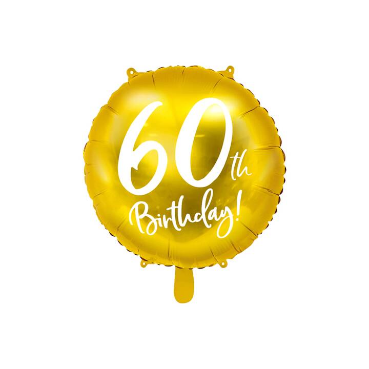 PARTYDECO Ballon en feuille 60th Birthday (450 mm, 1 pièce)