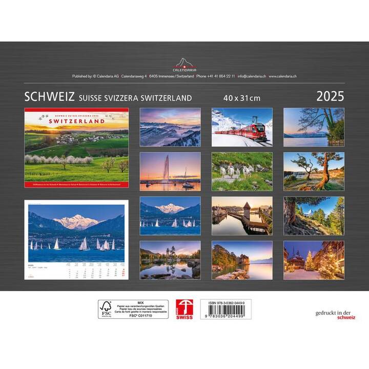 CALENDARIA Calendario illustrato Switzerland (2025)