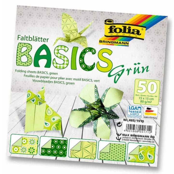 FOLIA Papier spécial Basics (Vert, 50 pièce)