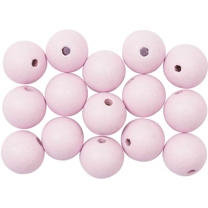 RICO DESIGN Perlen (15 Stück, Holz, Pink)