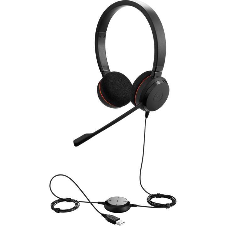 JABRA Office Headset Evolve 20 Stereo MS (On-Ear, Kabel, Schwarz)