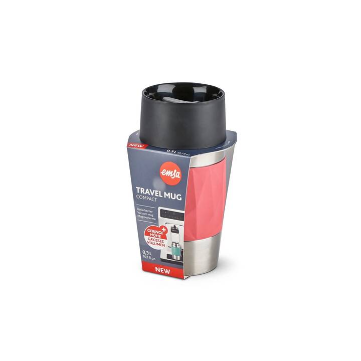 EMSA GMBH Thermobecher Compact (0.3 l, Koralle, Rot)