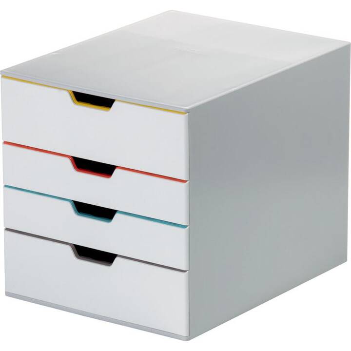 DURABLE Cassettiera da scrivania Varicolor (A4, C4, Letter, 28 cm  x 29.2 cm  x 35.6 cm, Bianco)