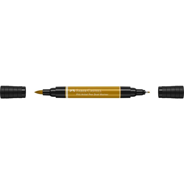 FABER-CASTELL Marqueur permanent Pitt Artist Pen Dual (Or vert, 1 pièce)