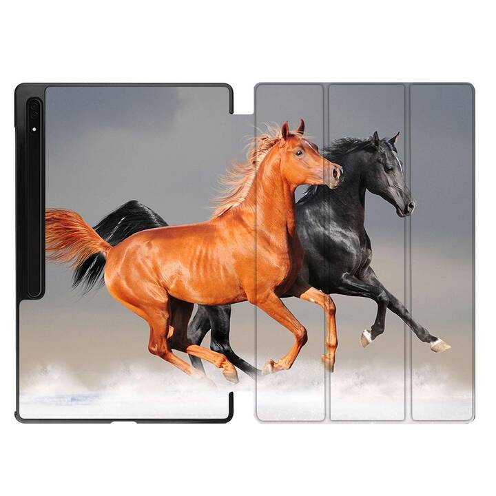 EG Housse (11", Galaxy Tab S9, Chevaux, Brun)