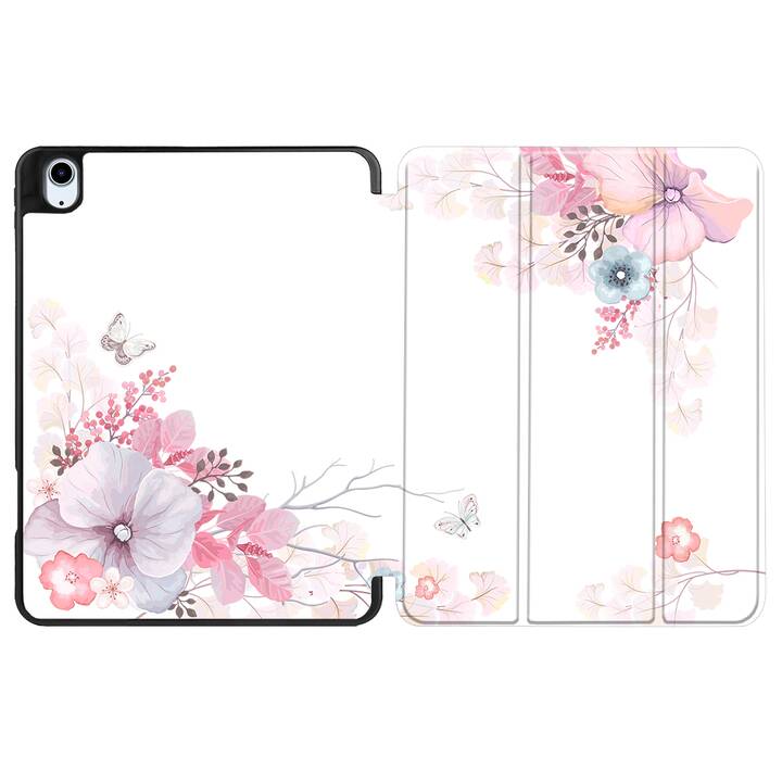 EG coque pour iPad Air 10.9" (2022) 5e génération - rose - fleurs