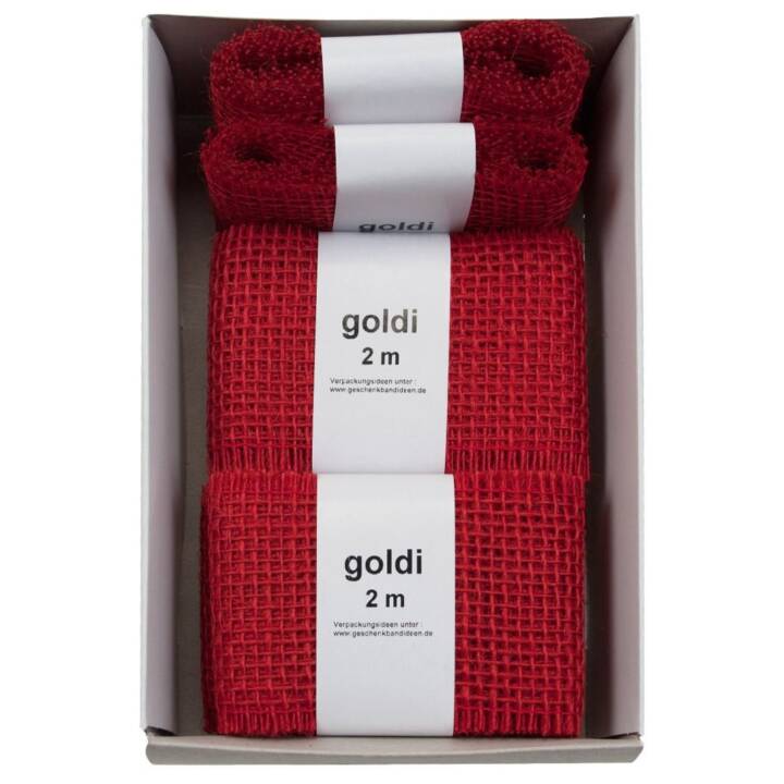 GOLDINA Ruban textile (Rouge, 2 m)
