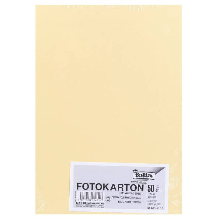 FOLIA Fotokarton (Gelb, A4, 50 Stück)