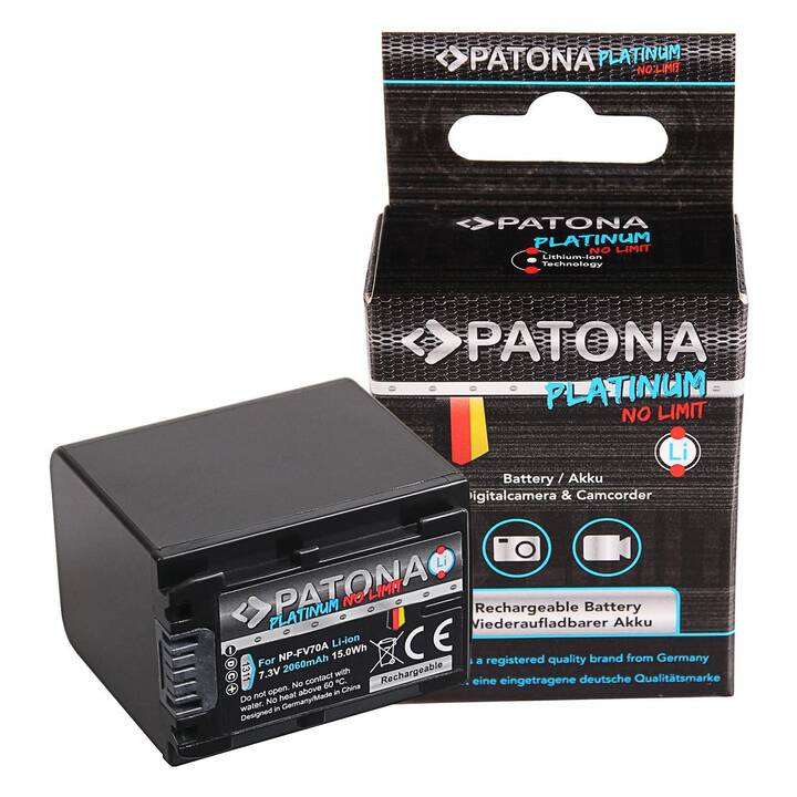 PATONA Sony Platinum NP-FV70A Kamera-Akku (Lithium-Ionen, 2060 mAh)
