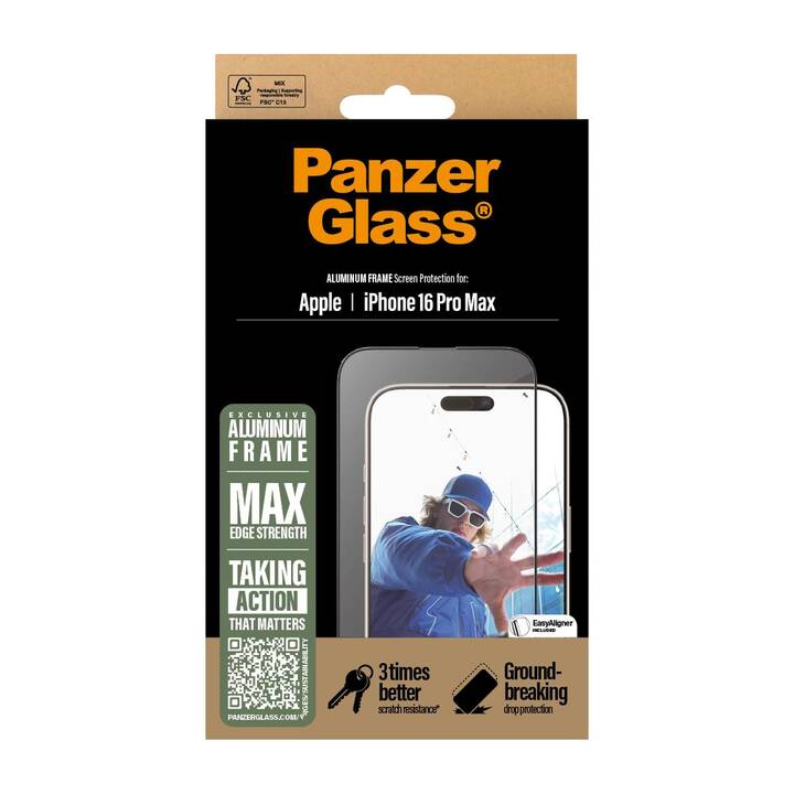 PANZERGLASS Displayschutzfolie Ultra-Wide Fit (iPhone 16 Pro Max, 1 Stück)