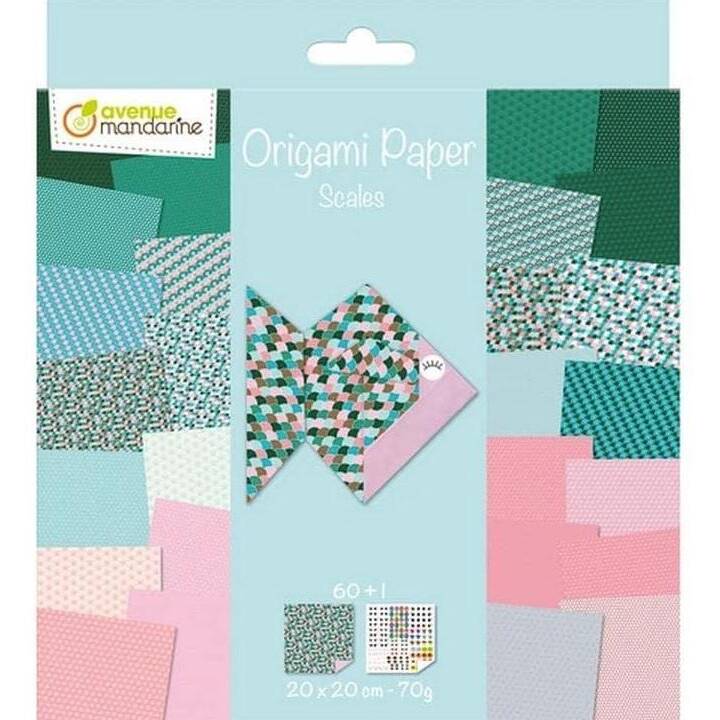 AVENUE MANDARINE Pliage du papier Origami Scale (Multicolore, 60 feuille)