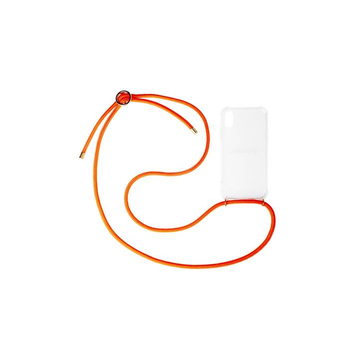URBANY'S Backcover avec cordon Aperol Spritz (iPhone XR, Transparent, Orange)