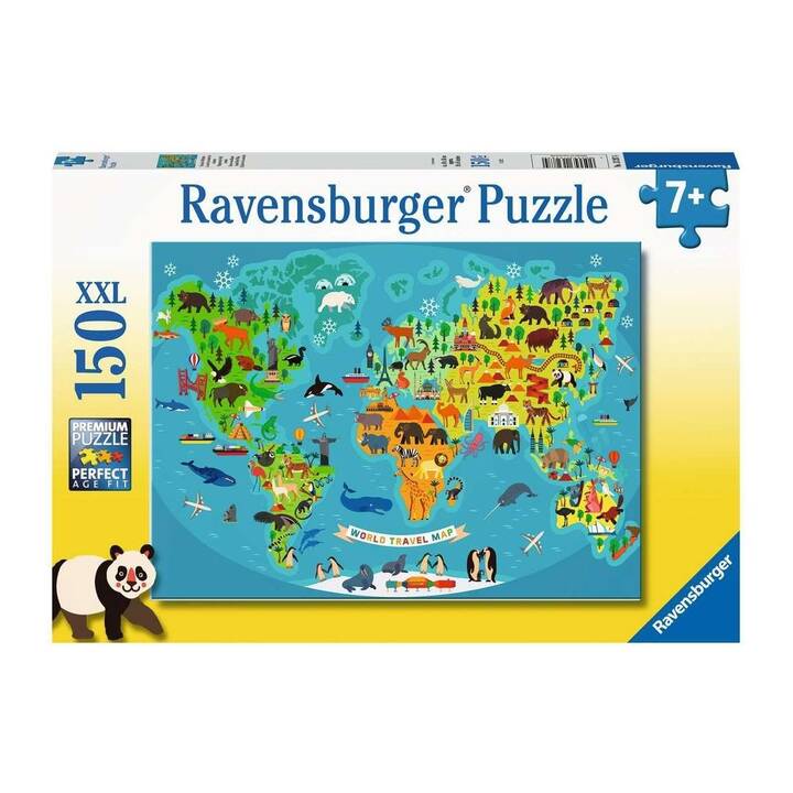 RAVENSBURGER Tierische Weltkarte Puzzle (150 x)