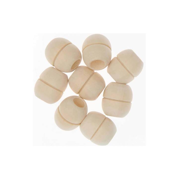 RICO DESIGN Perlen (8 Stück, Holz, Braun)