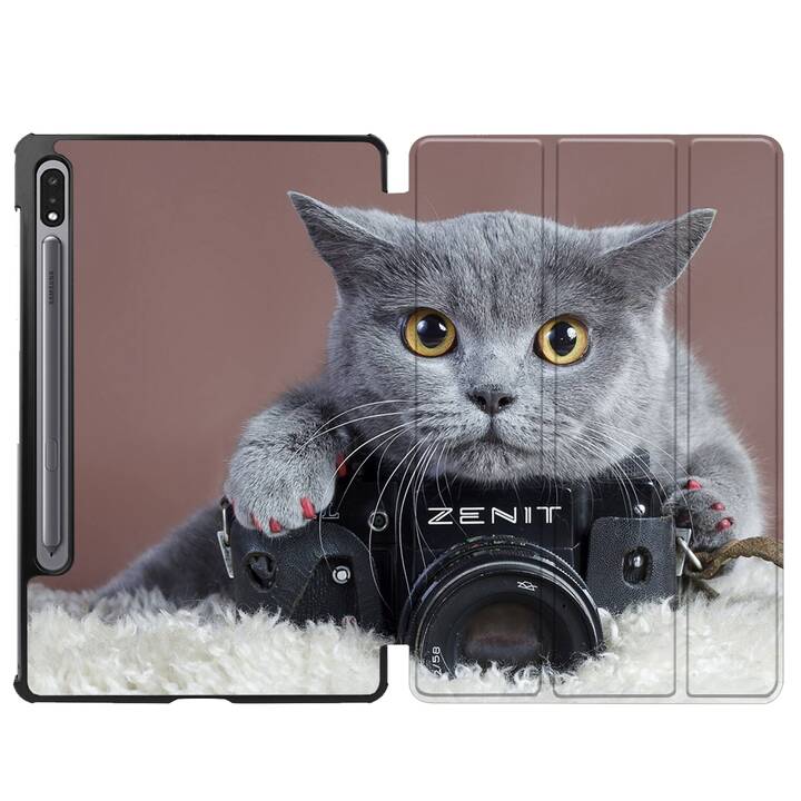 EG cover per Samsung Galaxy Tab S8+ 12.4" (2022) - grigio - gatti