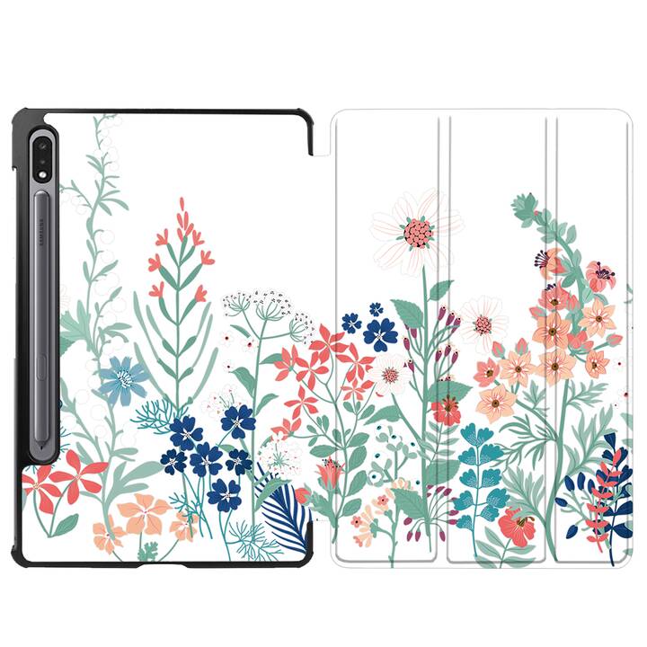 EG Hülle für Samsung Galaxy Tab S8+ 12.4" (2022) - grün - Blumen