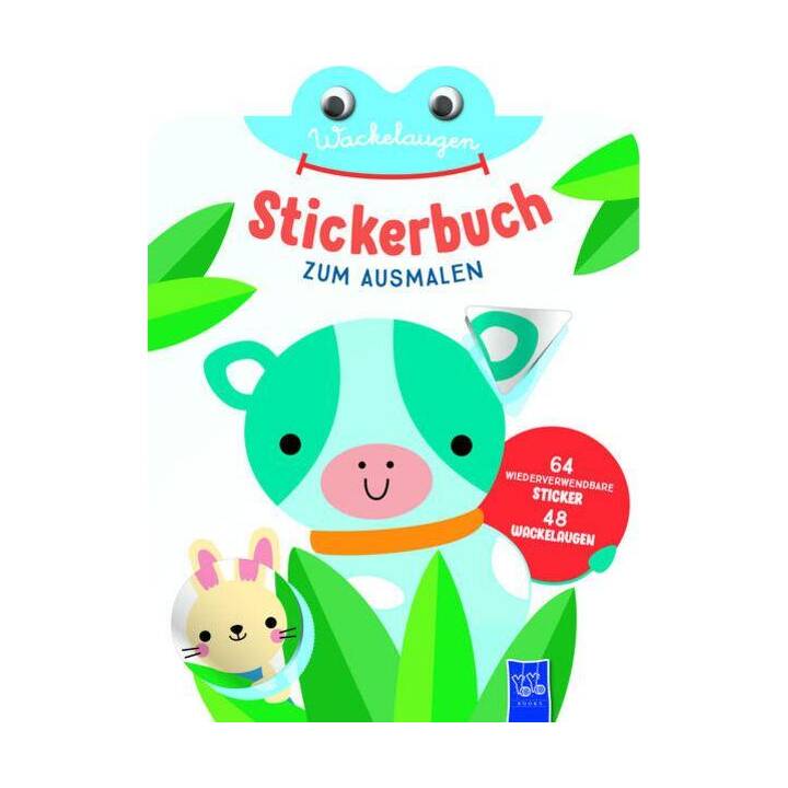 Wackelaugen Stickerbuch zum Ausmalen (Cover Kuh)