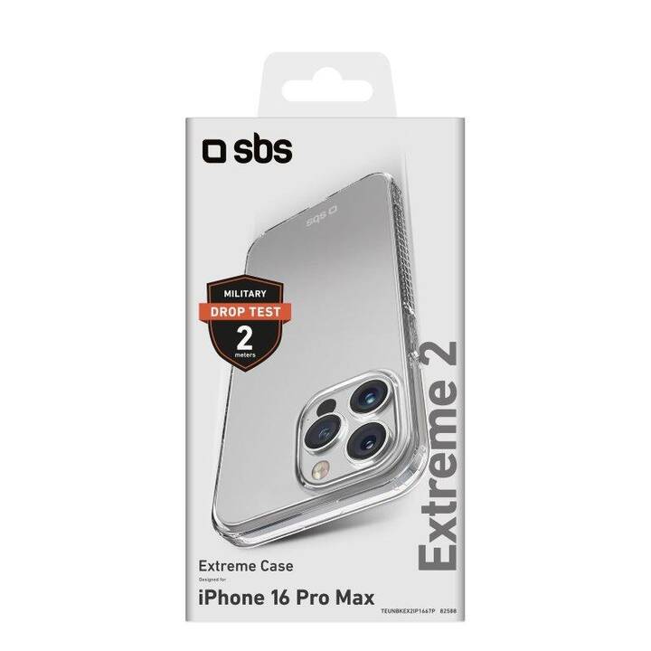 SBS Backcover Extreme 2 (iPhone 16 Pro Max, transparente)