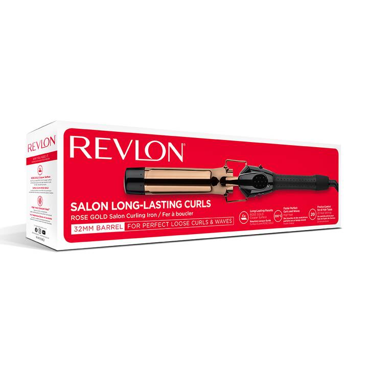 REVLON Salon Curls & Waves Rose Gold RVIR1159E (32 mm, Roségold, Schwarz)