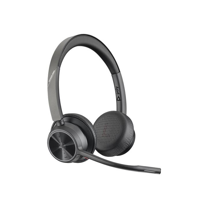 HP Office Headset Poly Voyager 4320 (On-Ear, Kabel und Kabellos, Schwarz)