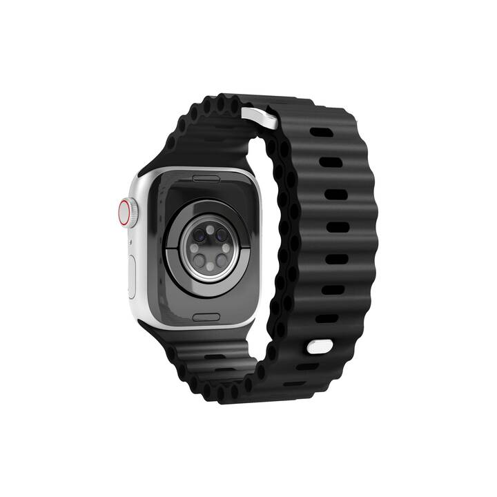 VONMÄHLEN Wave Bracelet (Apple Watch 45 mm / 42 mm / 49 mm / 44 mm, Argent, Noir)