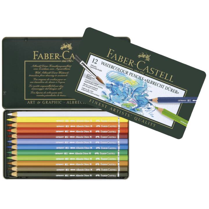 FABER-CASTELL Crayons de couleur aquarellables A. Dürer (Multicolore, 12 pièce)