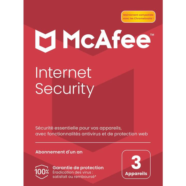 MCAFEE Internet Security (Licence annuelle, 3x, 12 Mois, Français)
