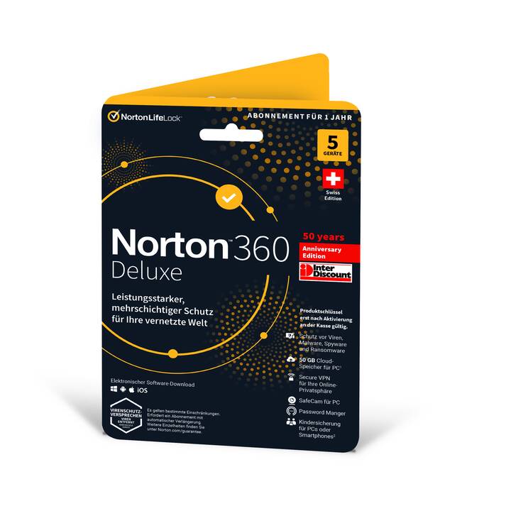 NORTON 360 Deluxe (Jahreslizenz, 5x, 1 Jahr, Deutsch)