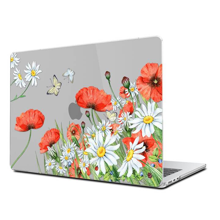 EG Hardcase (Macbook Air 15" M2 2023, Blumen, Rot)